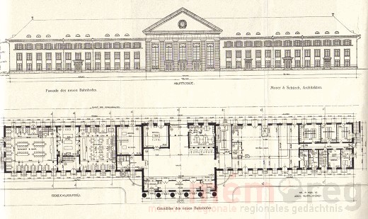 Plan des dritten Bieler Bahnhofs vom Februar 1919