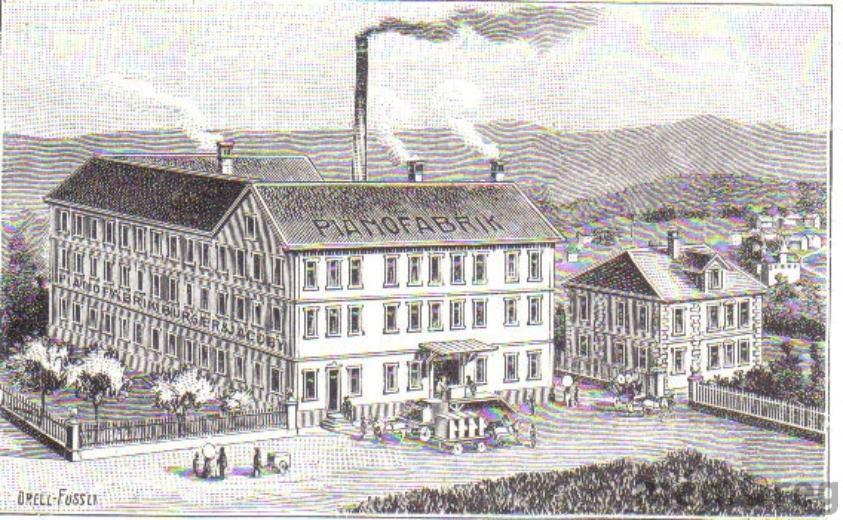 Pianofabrik «Burger&Jacoby» Madretsch, um 1900