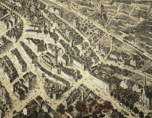 Von der Kanalgasse zur katholischen Kirche in Biel, 1885