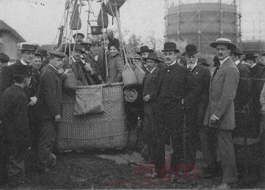 Start zum Ballonflug, um 1900