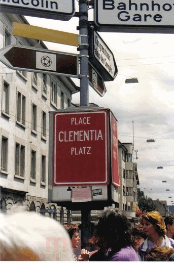 Der Klementia-Platz in Biel, 1991