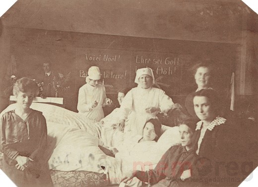 Ein Notspital in Biel, im Dezember 1918