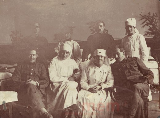 Ein Notspital in Biel, im Dezember 1918