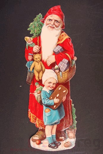 Der Samichlaus. Eine alte Chromolithographie für Lebkuchen