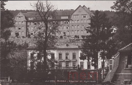 Das Gymnasium und das Spital in Biel