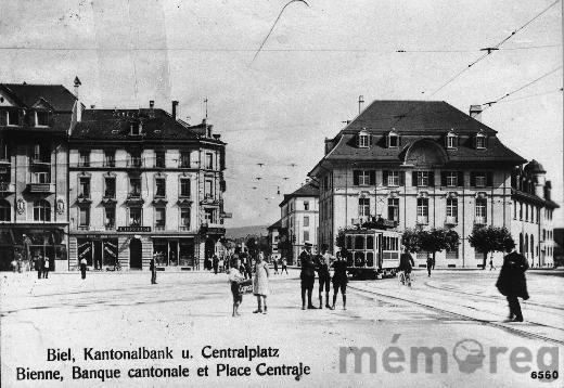 Zentralplatz in Biel um 1900