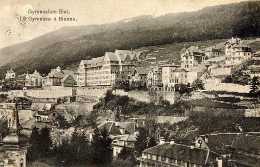 Das Gymnasium in Biel um 1911
