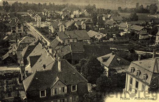 Mittelstrasse in Nidau, um 1917