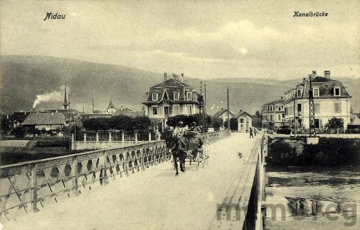 Kanalbrücke in Nidau, um 1905