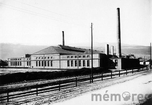 Südseite des Lok-Depots der SBB in Biel, um 1923