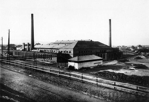 Das Lok-Depot der SBB in Biel, um 1923