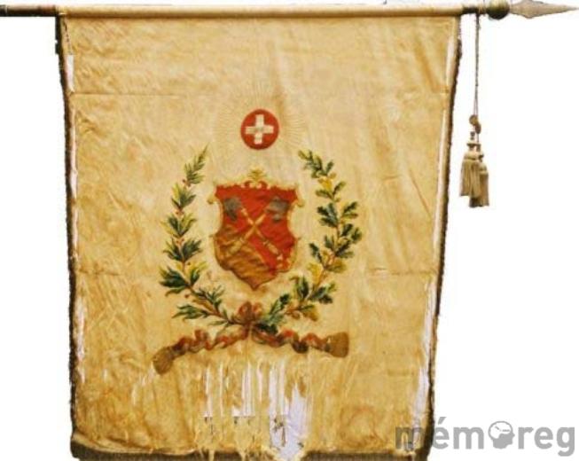 Fahne der Bieler Liedertafel, um 1863