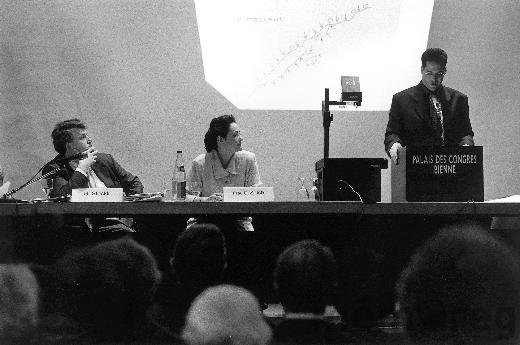 Hans Stöckli am Expo-Forum, 1995