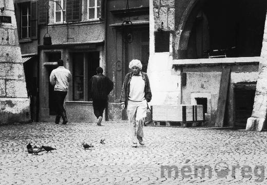 Jörg Steiner im Ring in der Bieler Altstadt, im Oktober 1990