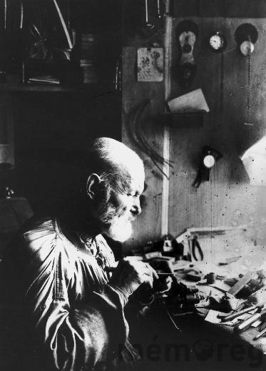 Heimarbeiter in der Uhrenbranche, um 1900