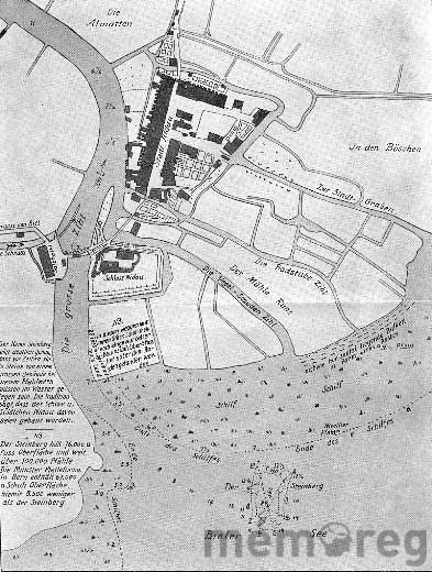 Plan der Stadt Nidau, um 1830
