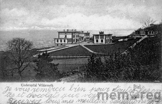 Das Kinderspital Wildermeth in Biel, um 1910