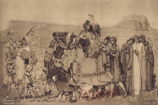 Die Jahreszeiten, Fresko von Philippe Robert im Wartsaal des Bahnhof Biel